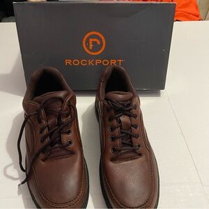 Rockport eureka Men's Dark Brown leather Oxfords shoes 10 new with box